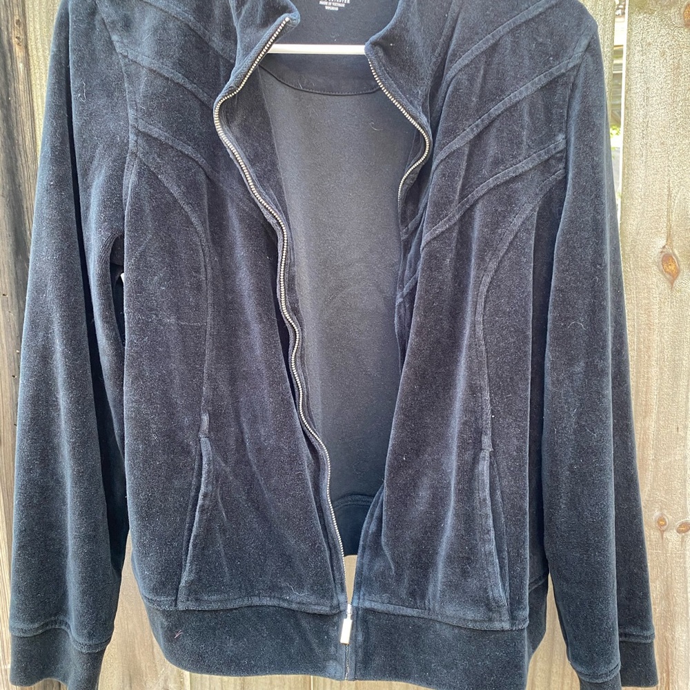 Relaxed Velvet Black Jacket